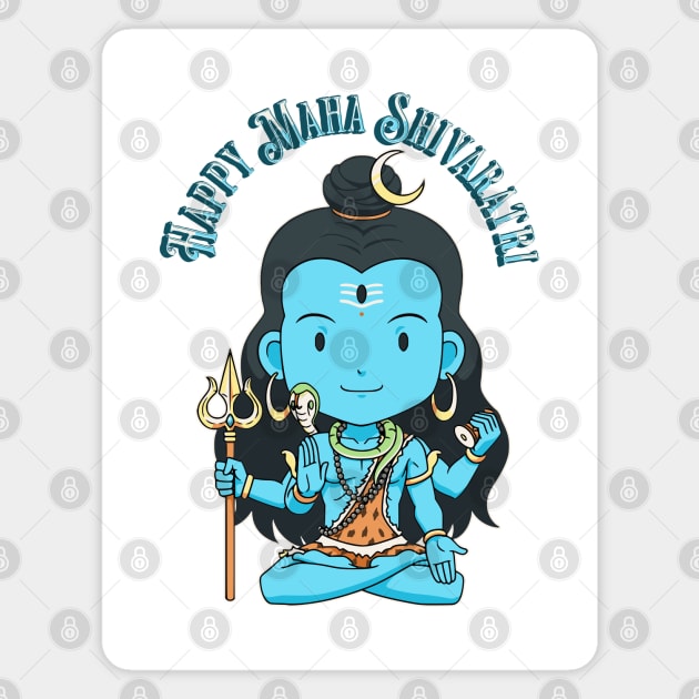 Lord Shiva in Lotus Pose Magnet by HolidayBug